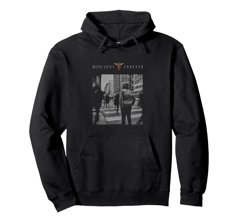 Official Bon Jovi Forever Black Pullover Hoodie