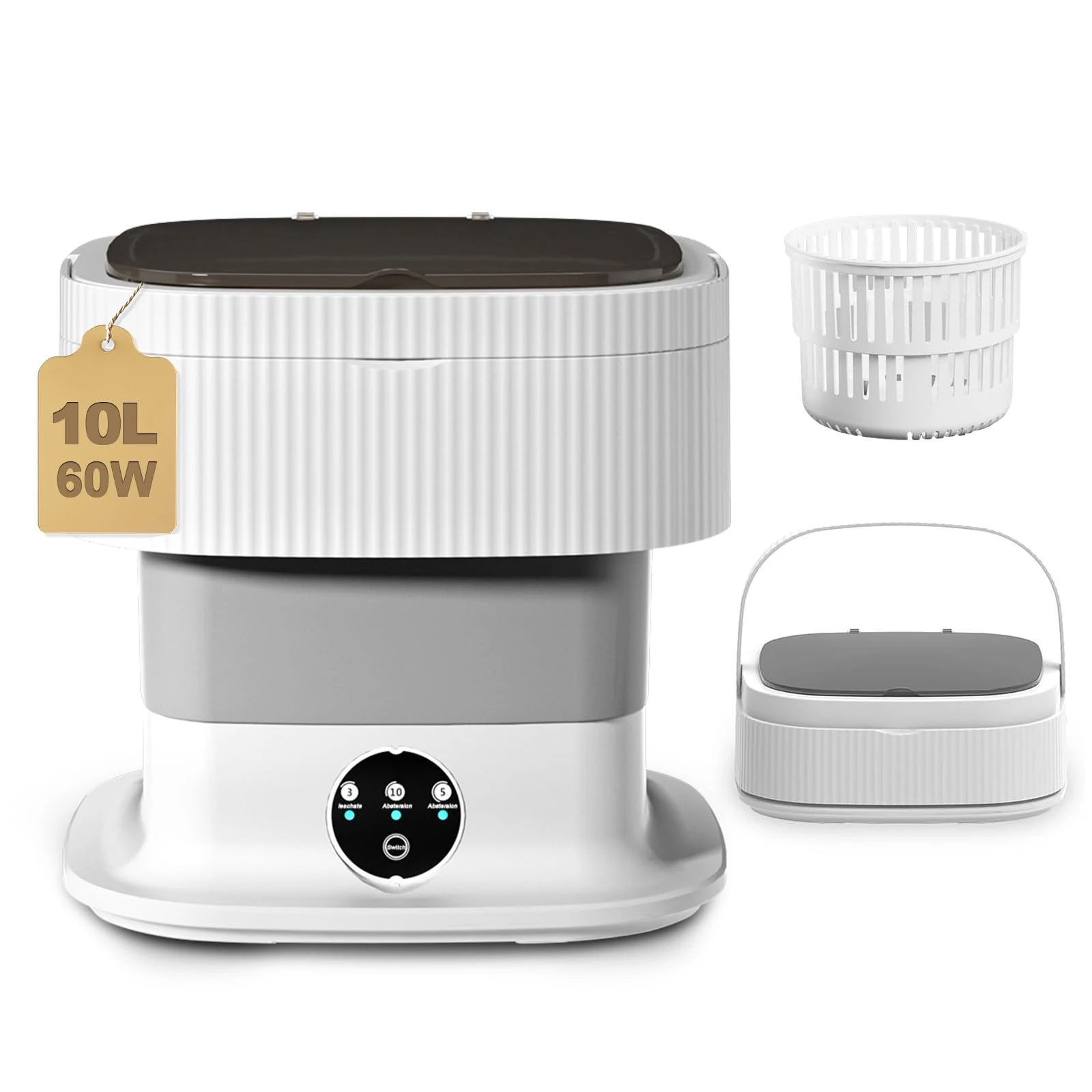 Portable Washing Machine with Spin Dryer, 60w Mini Washing Machine and Dryer, Small Washing Machine Portable Cleaning Underwear, Baby Clothes, Socks, Travel Essentials