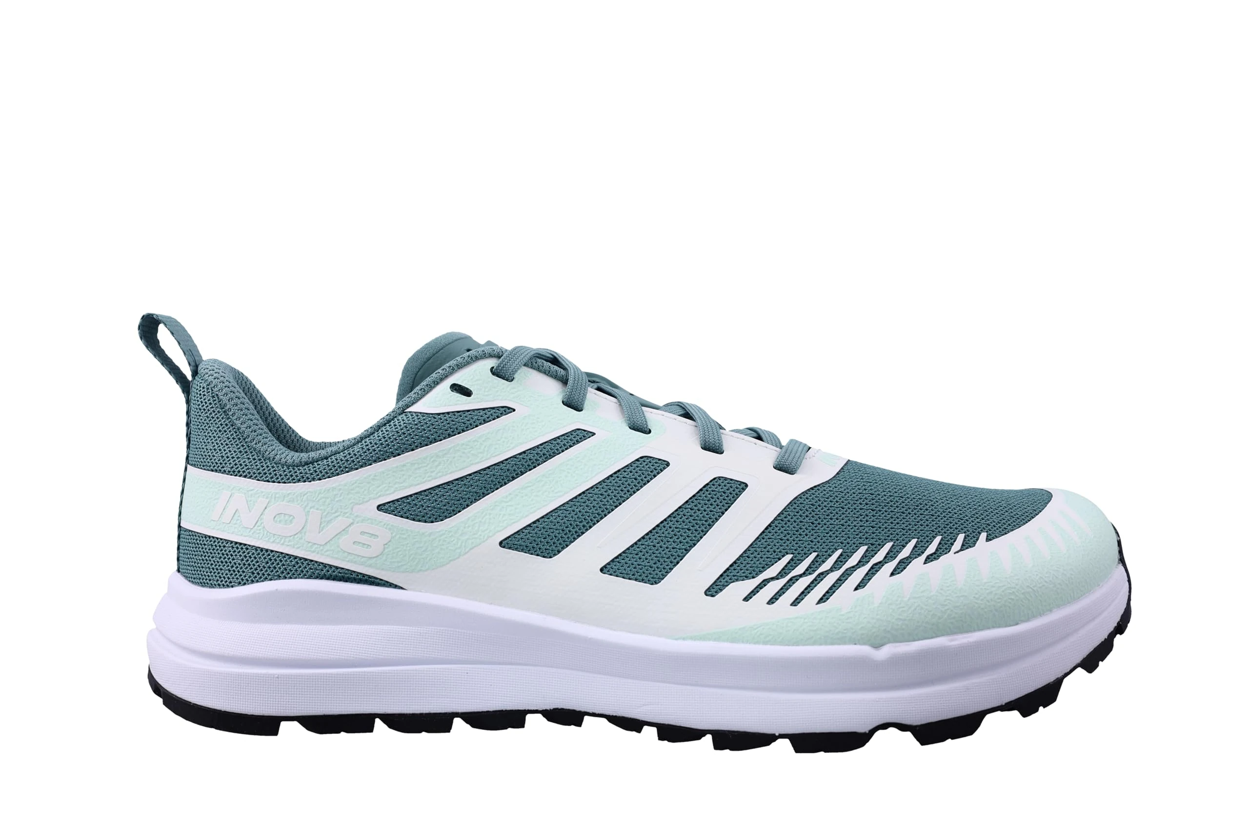 INOV8 Women's Trailfly Zero - Zero Drop Trail Running Shoes - Teal/White - 7 Wide