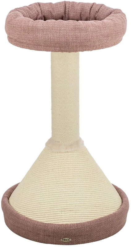 TRIXIE Viviana 44476 Cat Scratching Post Round 80 cm in Dusky Pink - Multi-Tier Cat Tree with Many Scratching and Play Options as well as Retreats - Cosy and Stable