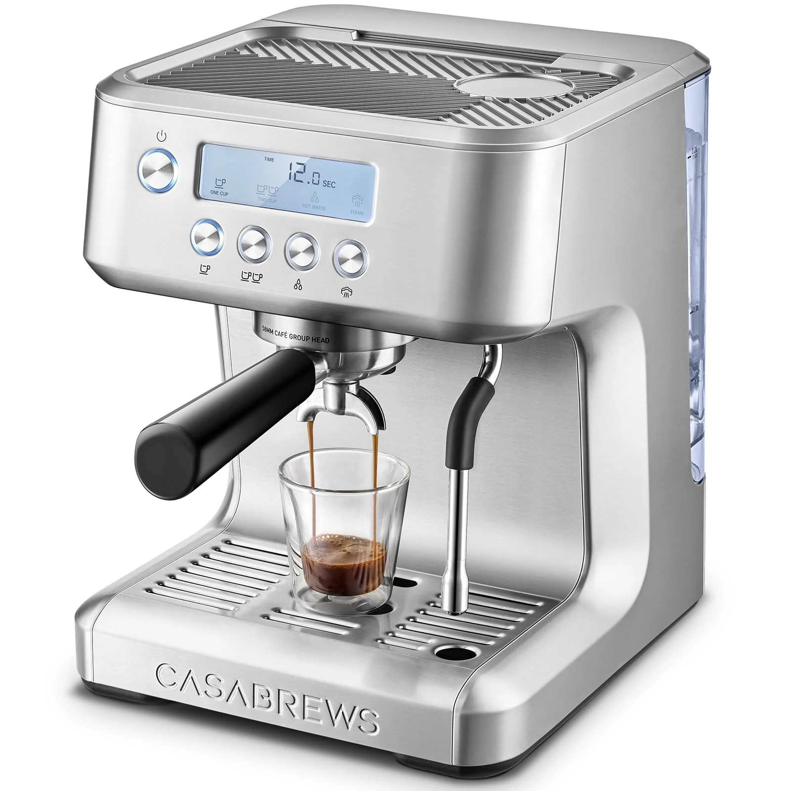 CASABREWS Ultra Espresso Machine with LCD Display, Barista Coffee Machine with Milk Frother and Customizable Brewing Temperature, Professional Latte Cappuccino Coffee Machine
