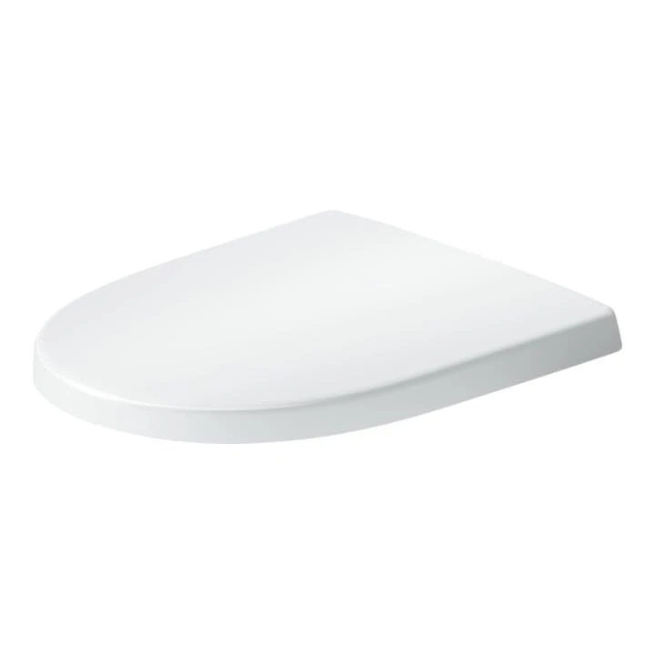 Duravit Univavo Toilet Seat D-Shaped Toilet Seat with Double Soft-Close Mechanism, Toilet Lid Quick Release for Easy Assembly, Toilet Lid Made in The EU, Urea Duroplast, Stainless Steel Hinges, White
