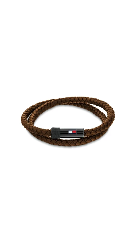 Tommy Hilfiger Jewelry Men's Leather Bracelet with Magnetic Closure