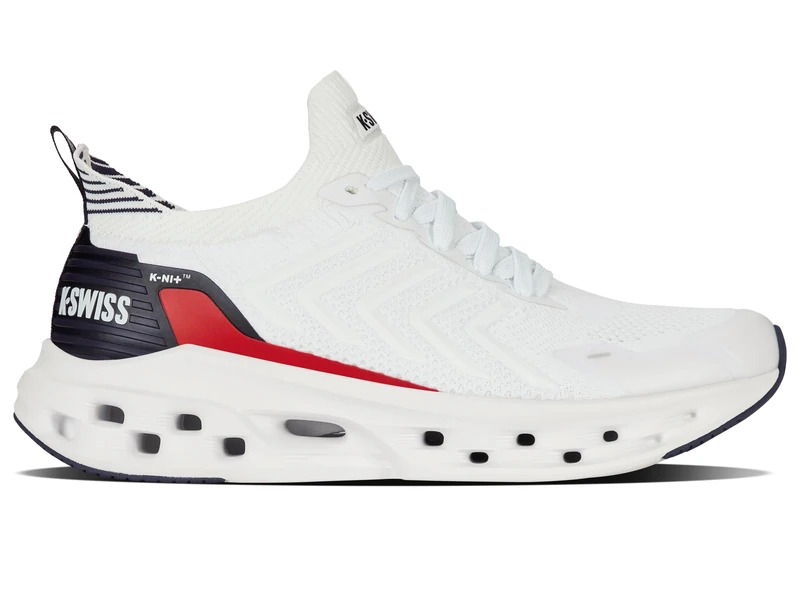 K-Swiss Men Impulse Trainer Sneaker, White Navy red, 6.5 UK