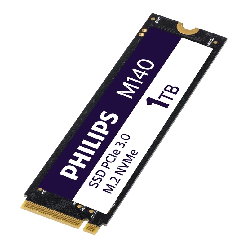 Philips Internal Solid State Drive M.2 M140 - NVMe PCIe Gen3 1TB (2280) for Desktop PCs and Notebooks, for Graphics and Video Editing, Gaming, Reading 3500MB/s, Write 3000MB/s