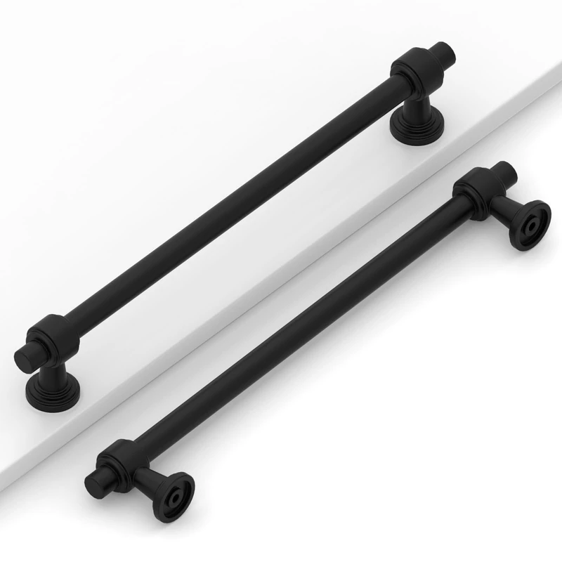 Coinkoly 10 Pack 7.5"(192mm) Matte Black Cabinet Pulls Kitchen Cabinet Handles Black Cabinet Hardware Drawer Pulls for Cupboard CK0081