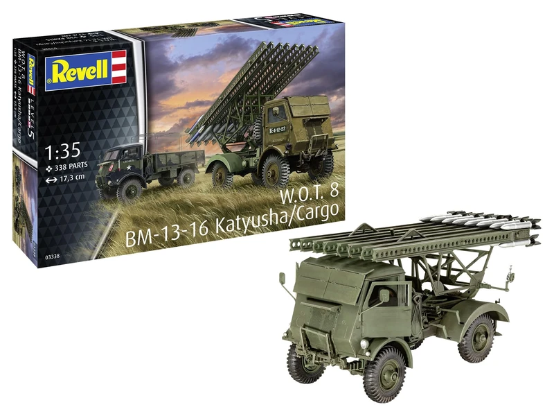 Revell 03338 BM-13-16 sur W.O.T. 8 châssis à l'échelle 1:35, kit de modèle en Plastique Non construit/Non peint // les peintures et la Colle sont vendues séparément - Image 1