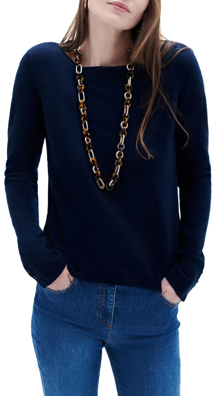 Caroll 232K-Mzoan Women's Cashmere Jumper, Navy, UK 4
