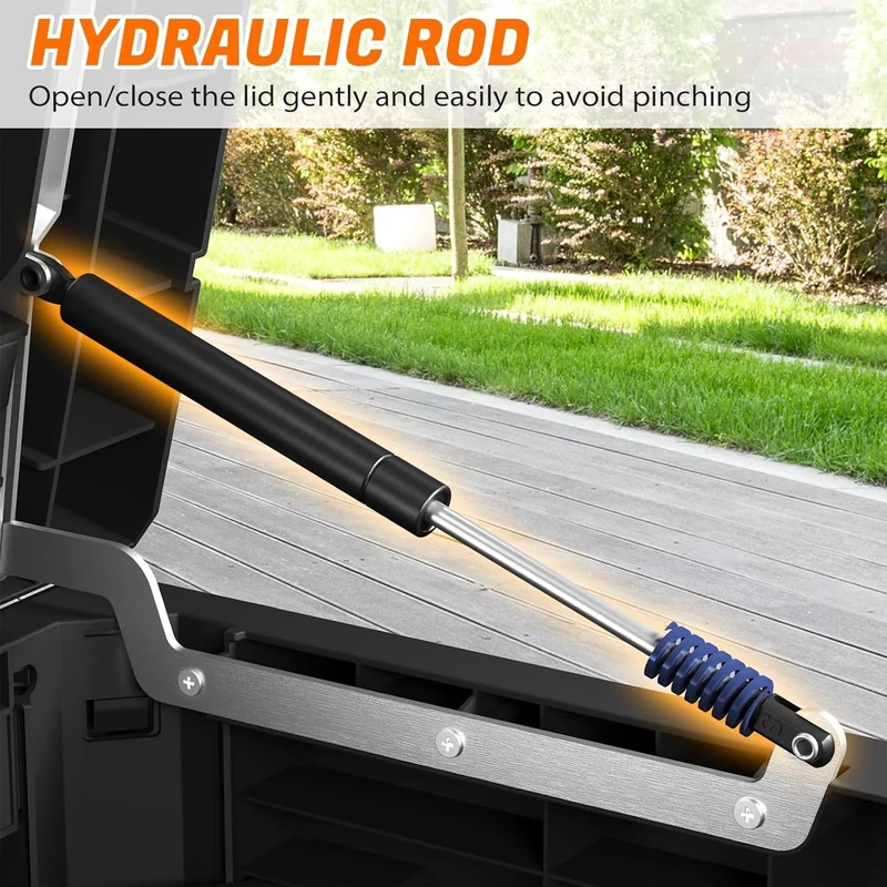 Alyvisun 260 Gallon Deck Box, Waterproof Resin Large Outdoor Storgae Box for Patio Furniture, Patio Cushions, Gardening Tools, Lockable (Black)