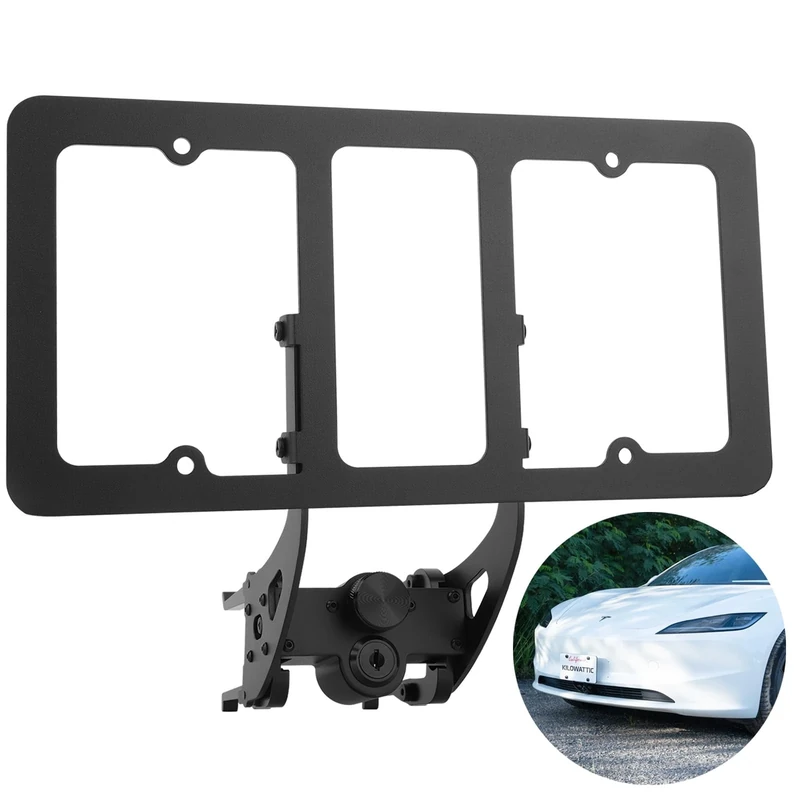 License Plate Holder for Tesla Model 3 2024 Highland Refresh, Lockable Front License Plate Mount Kit with Anti-Theft Features, No Adhesives License Frame