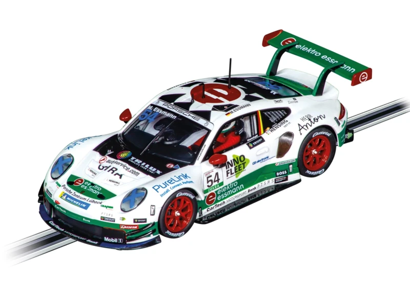 Carrera Evolution 20027799 Porsche 911 RSR CarTech Motorsport Bonk Michael Essmann No54 I 1:32 Scale Slot Car I With Working Front & Rear Lights I Suitable For Ages 8 Years+