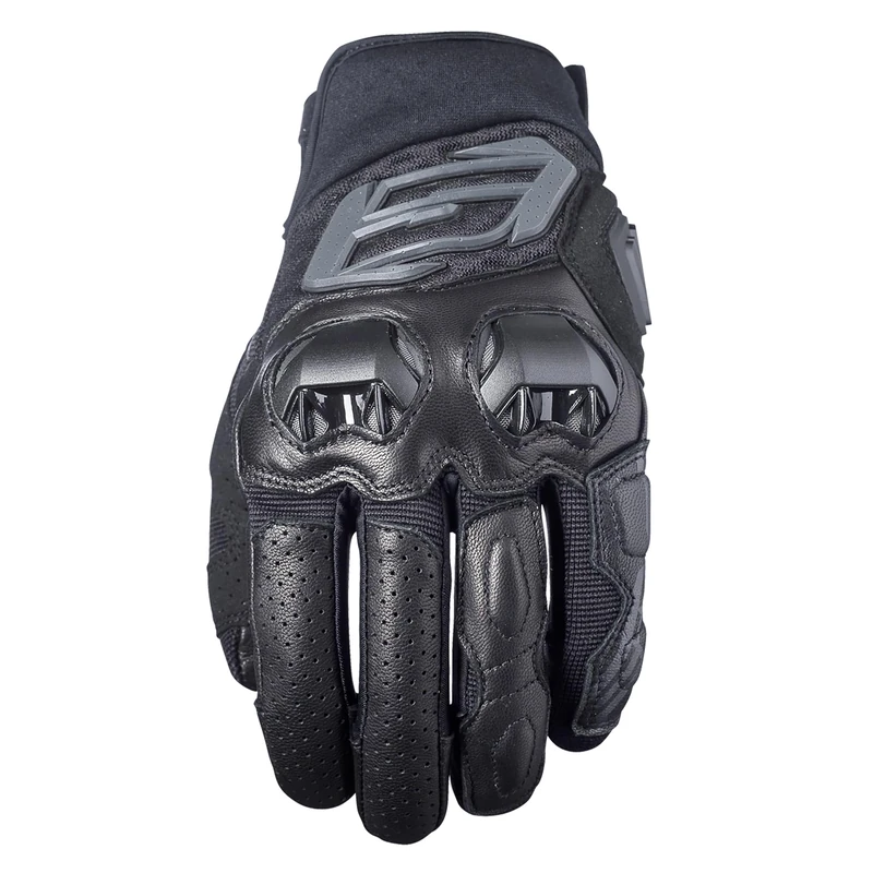Five 830100 Short Sports Motorcycle Gloves, SF3, Protection 1KP Flexibility Ventilation, Black, S