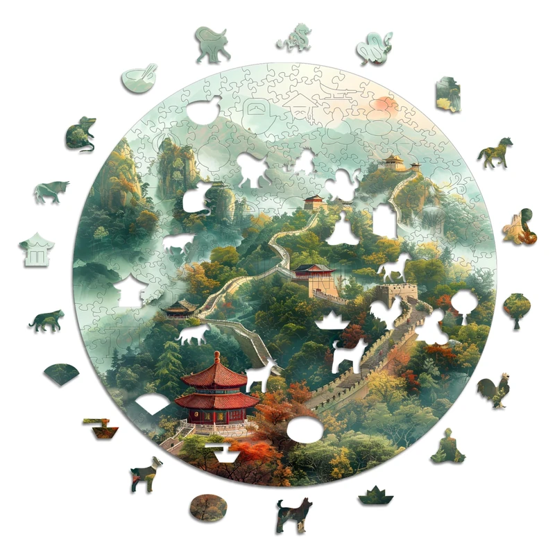 Iconic Puzzles - Chinese Wall, 100% sustainable wooden puzzle, Gifts for Children and Adults, size L, 600 Pieces