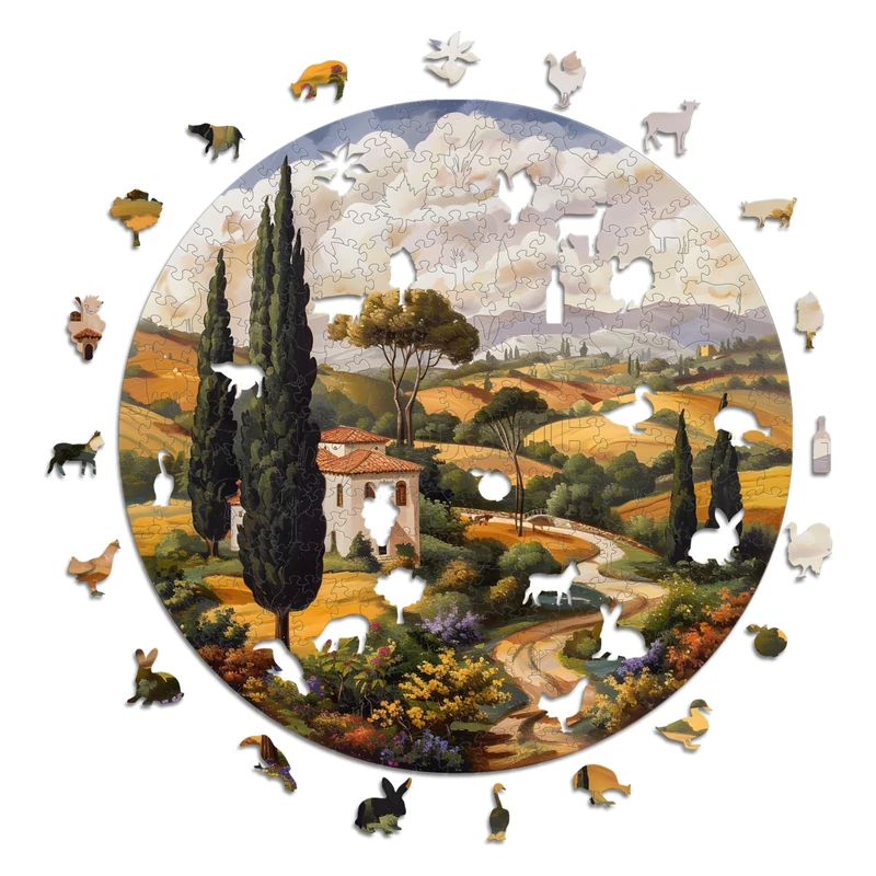 Iconic Puzzles - Tuscany, Italy, 100% sustainable wooden puzzle, Gifts for Children and Adults, size L, 600 Pieces