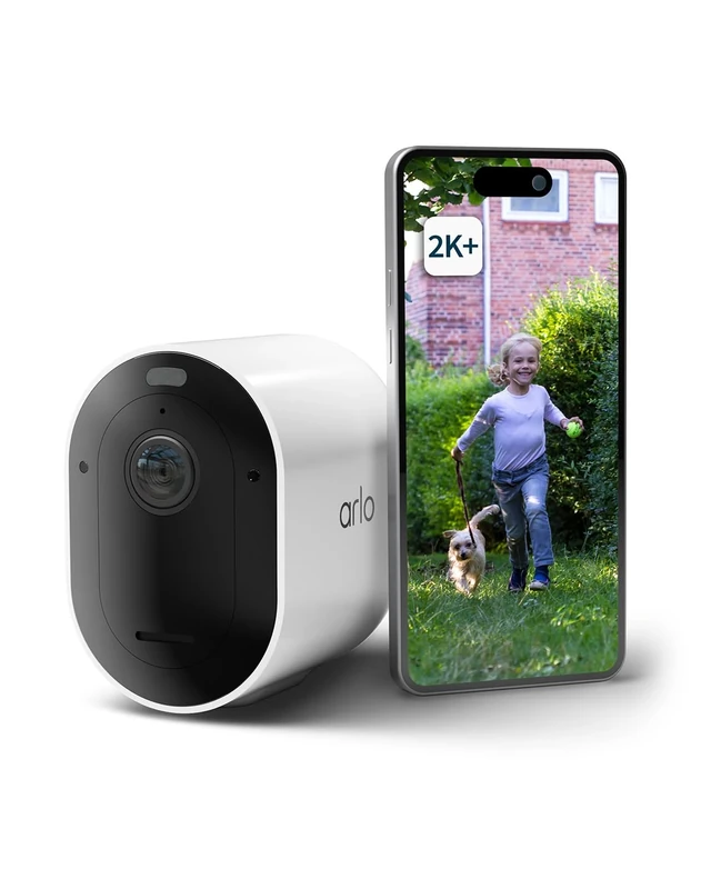 Arlo Pro 5 Security Camera Outdoor Wireless, 2K Battery Operated Outdoor Camera With Advanced Colour Night Vision, Siren & Dual-Band WiFi, IP65 Rainproof, Arlo Secure Trial Included, 1 Camera, White