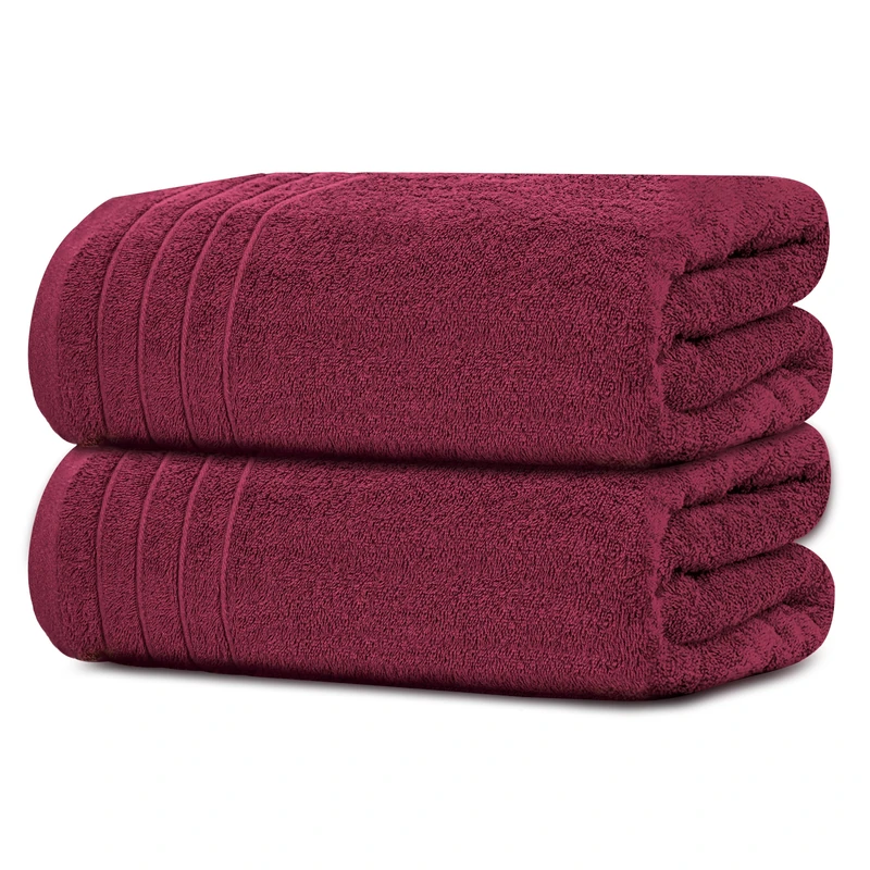 Tens Towels Pack of 2 Extra Large Bath Sheets 35 x 70 Inches, 100% Cotton, Larger & Lighter Weight, Quicker to Dry, Super Soft & Absorbent, Oversized Bath Towels, Burgundy