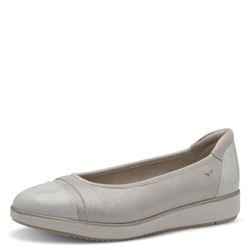Tamaris Comfort Women’s Ballerinas Round Toe Comfortable, Beige/Gold, 8 UK