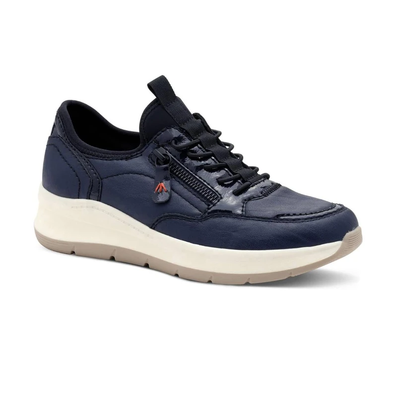 Jana Women’s Flat Sneakers with Chunky Sole Vegan, Navy, 8 UK