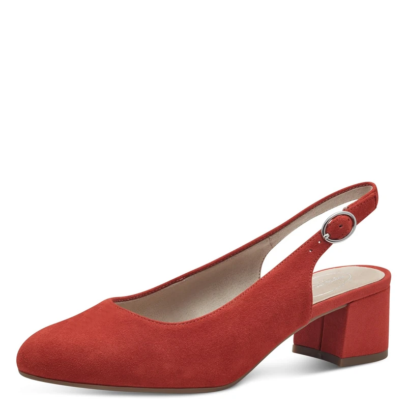 Tamaris Comfort Women’s Slingback Pumps Leather Elegant, Red Suede, 4 UK