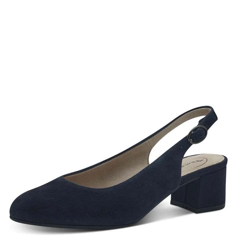 Tamaris Comfort Women’s Slingback Pumps Leather Elegant, Navy Suede, 3,5 UK