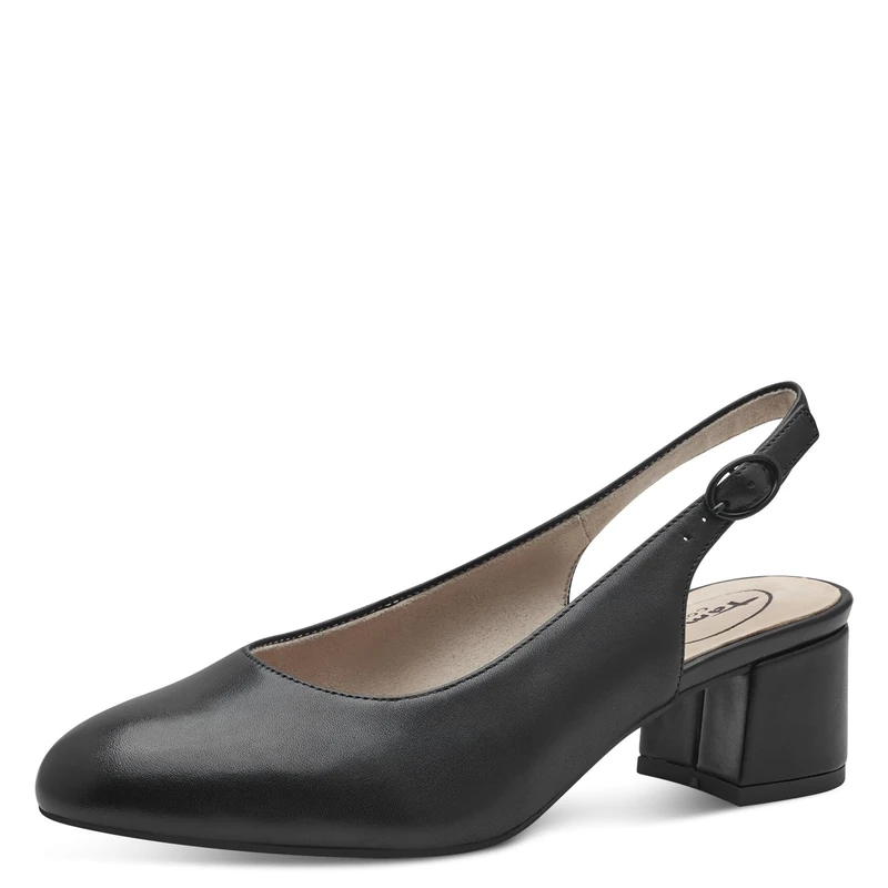 Tamaris Comfort Women’s Slingback Pumps Leather Elegant, Black, 3,5 UK