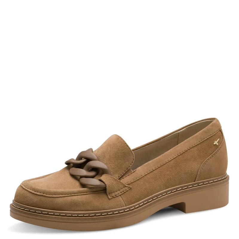 Tamaris Comfort Women’s Leather Slip-Ons Elegant, Camel Suede, 7,5 UK