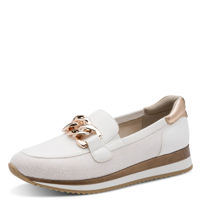 Jana Women’s Slip-Ons Elegant Vegan, White/Rosegold, 6,5 UK