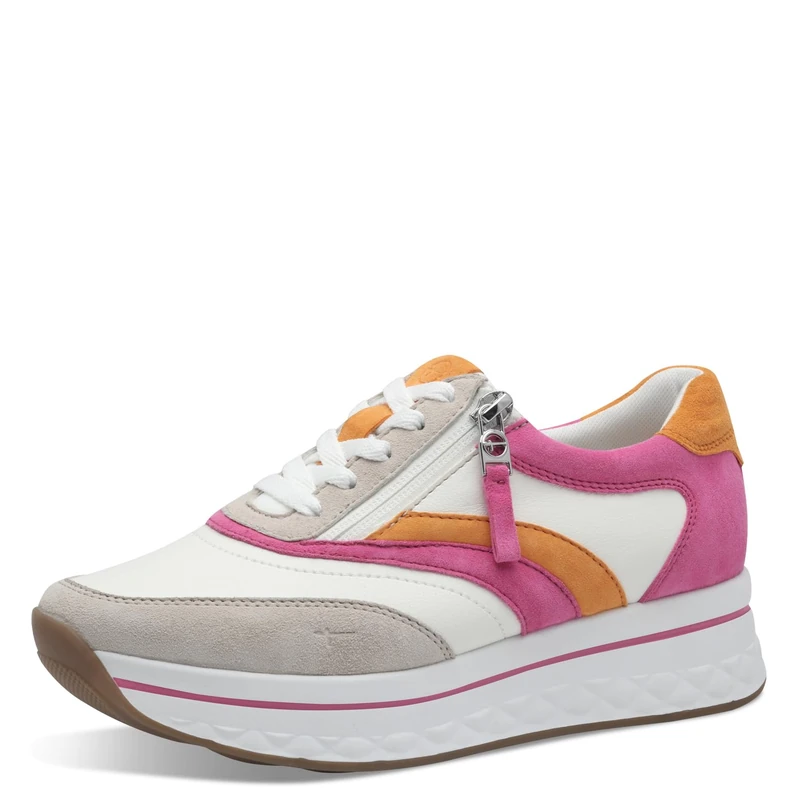 Tamaris Comfort Women’s Platform Sneakers with Zip Sporty, Fuchsia Comb, 6 UK - Image 1