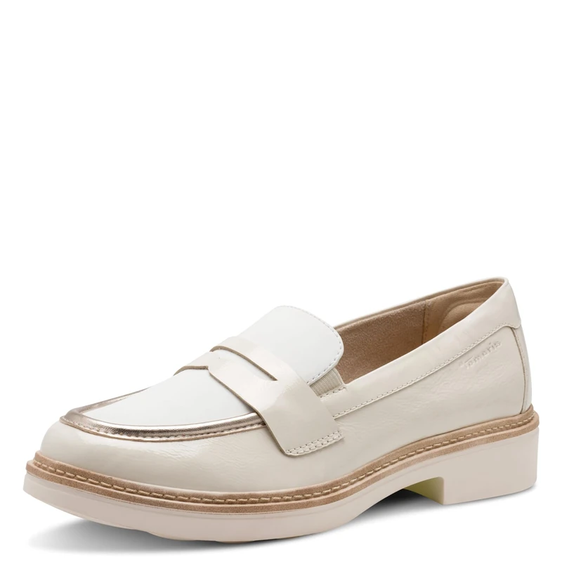 Tamaris Comfort Women’s Leather Slip-Ons Elegant, Ivory Comb, 4 UK