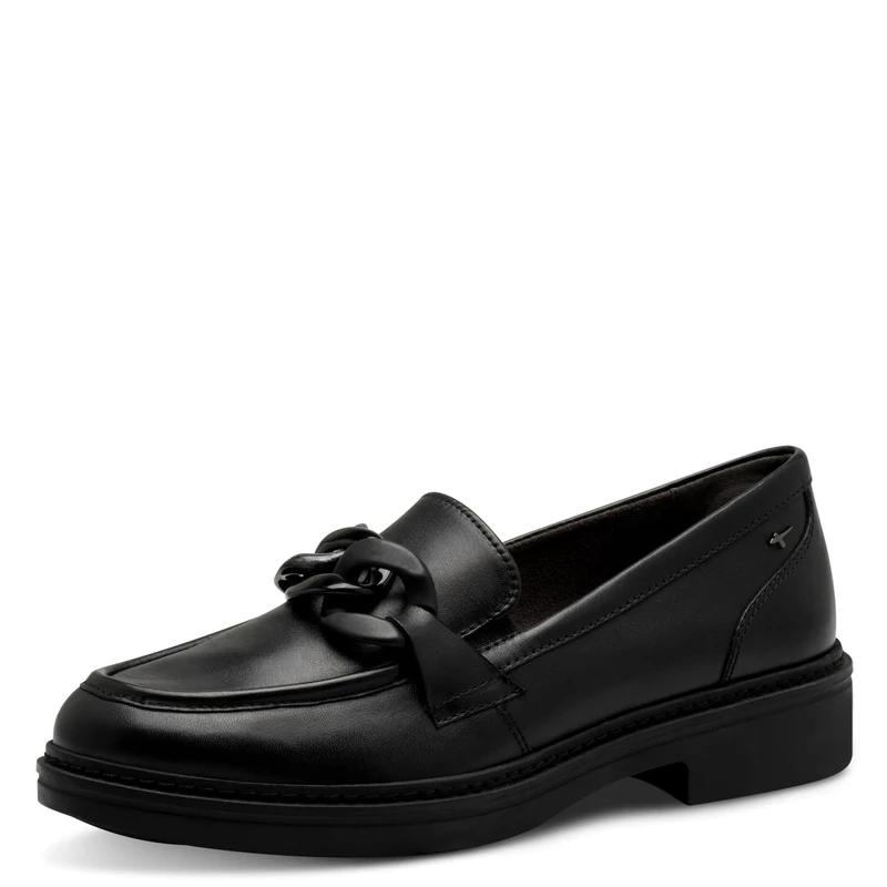 Tamaris Comfort Women’s Leather Slip-Ons Elegant, Black Nappa, 6 UK