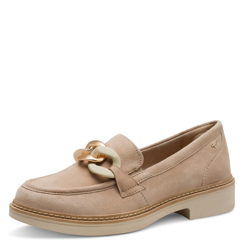 Tamaris Comfort Women’s Leather Slip-Ons Elegant, Beige Suede, 6 UK