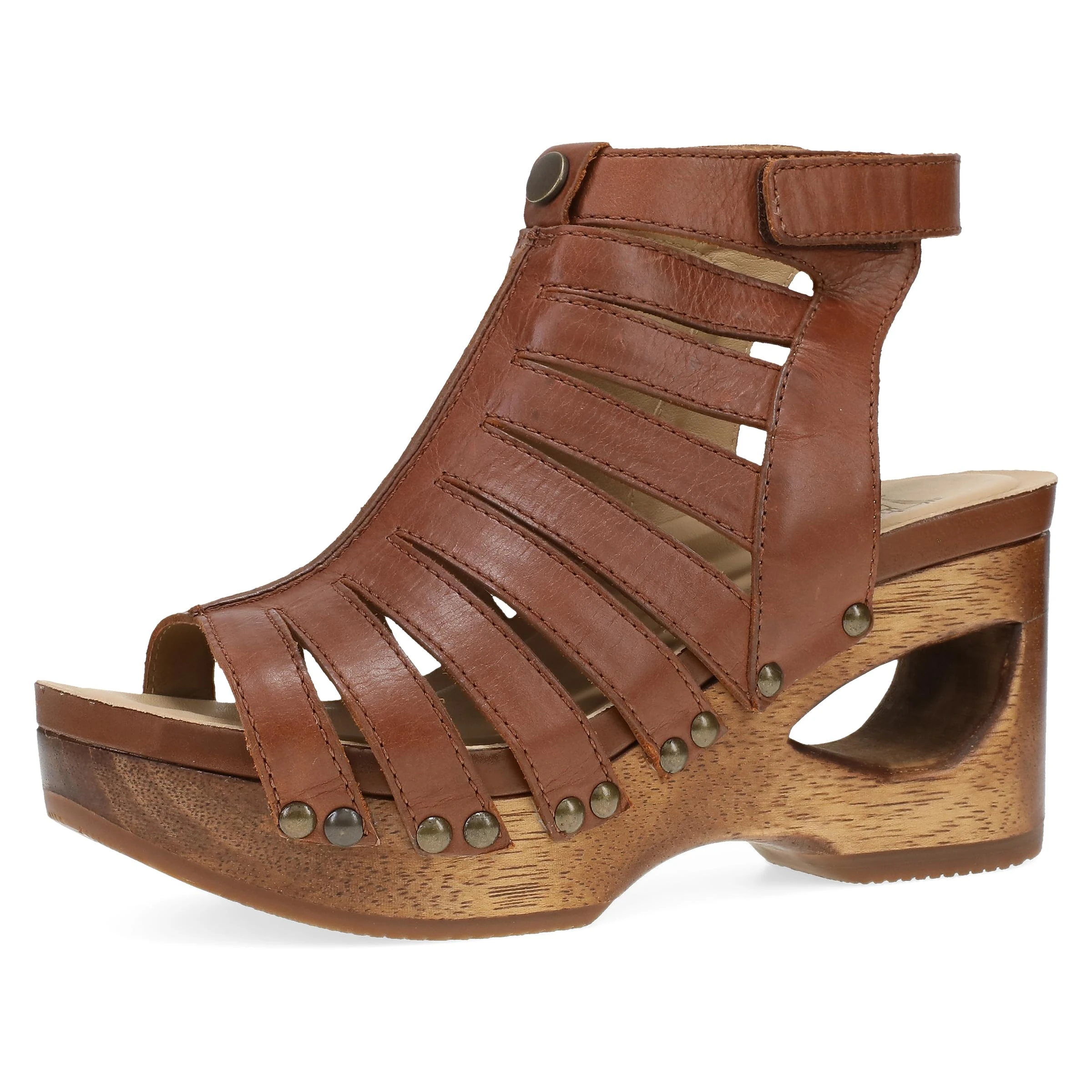 Dansko Adie Heeled Gladiator Sandal for Women - Hand-Crafted Wooden Outsoles - Memory Foam Footbeds and Rubber Padding for Unparalleled Comfort and Durability, Tan, 9.5-10