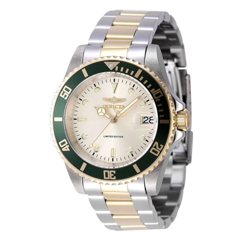 Invicta Pro Diver 47395 Men's Watch - Waterproof - Analogue - Automatic Movement - Stainless Steel with Gold dial - 40mm