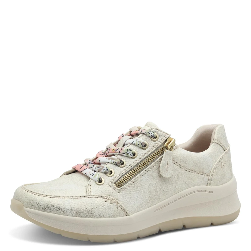 Jana Women’s Flat Sneakers with Laces Vegan, Cloudy Gold, 5 UK