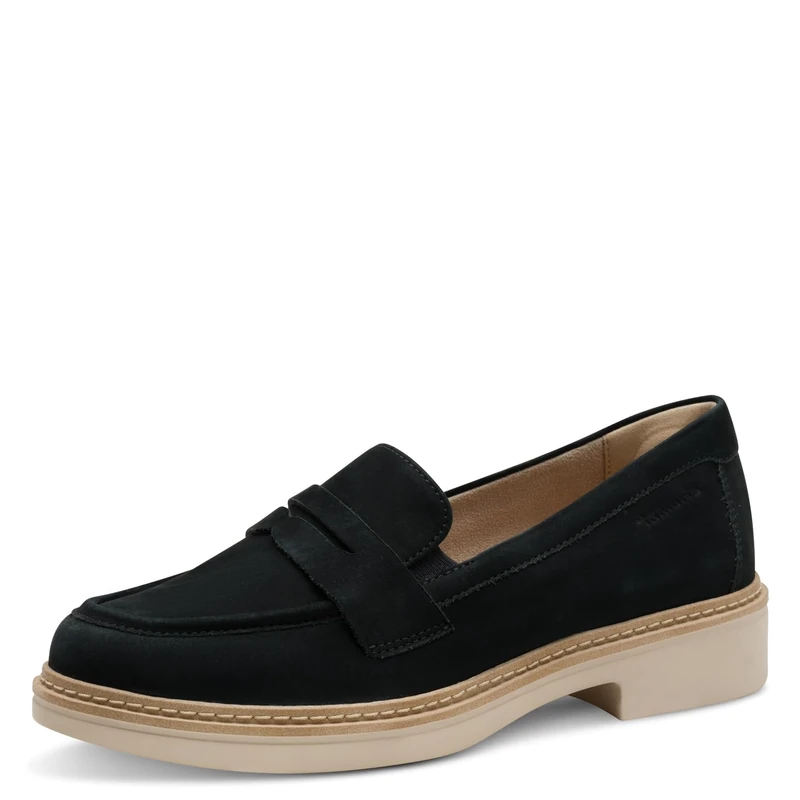 Tamaris Comfort Women’s Leather Slip-Ons Elegant, Navy Nubuk, 6 UK