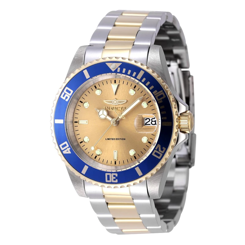 Invicta Pro Diver 47394 Men's Watch - Waterproof - Analogue - Automatic Movement - Stainless Steel with Gold dial - 40mm