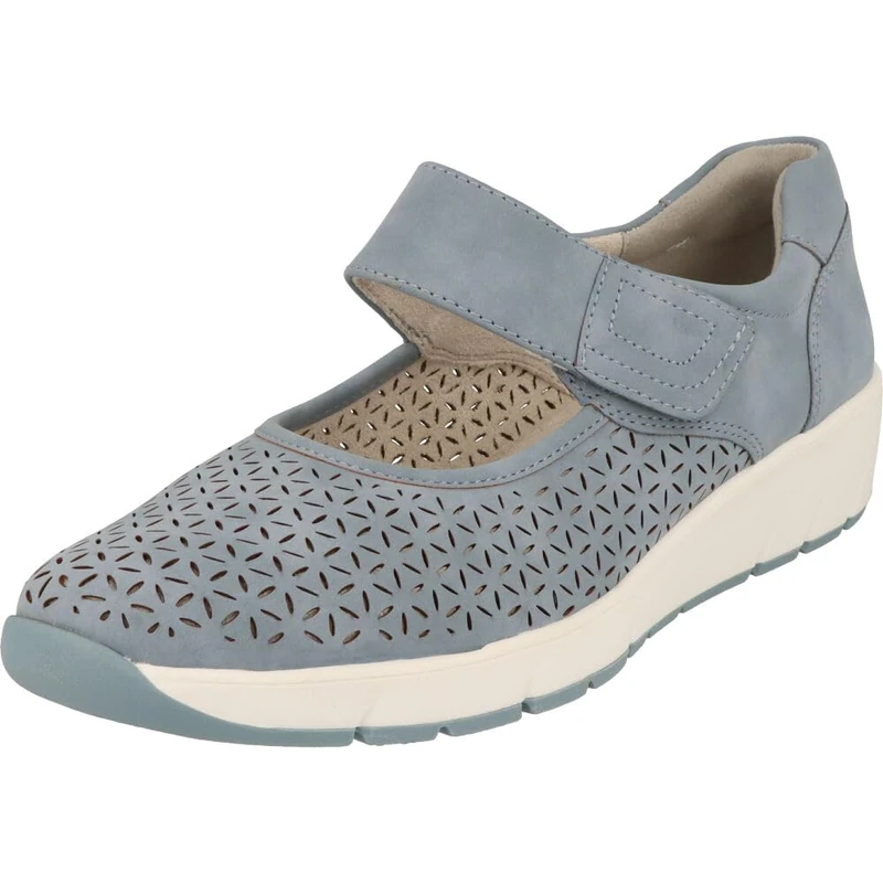 Jana Women’s Half Shoes with Velcro Vegan, Denim, 6 UK