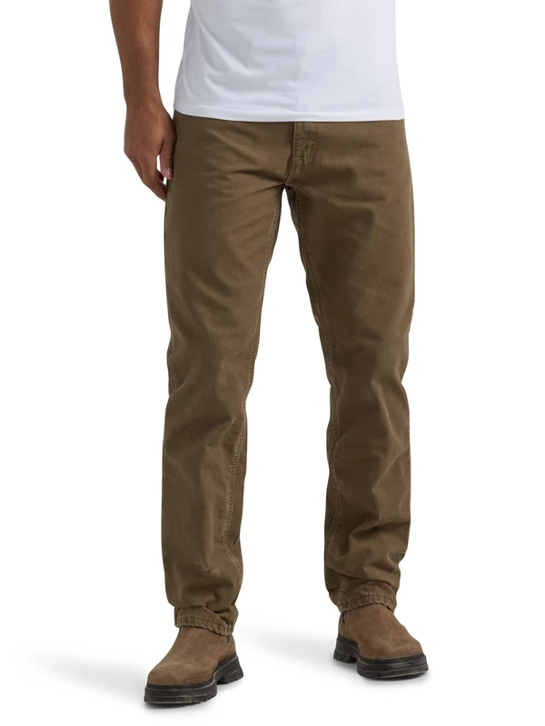 Lee Men's Legendary Relaxed Straight Jean Jeans, Teak - Plaid Fleece-Lined, 34W / 29L