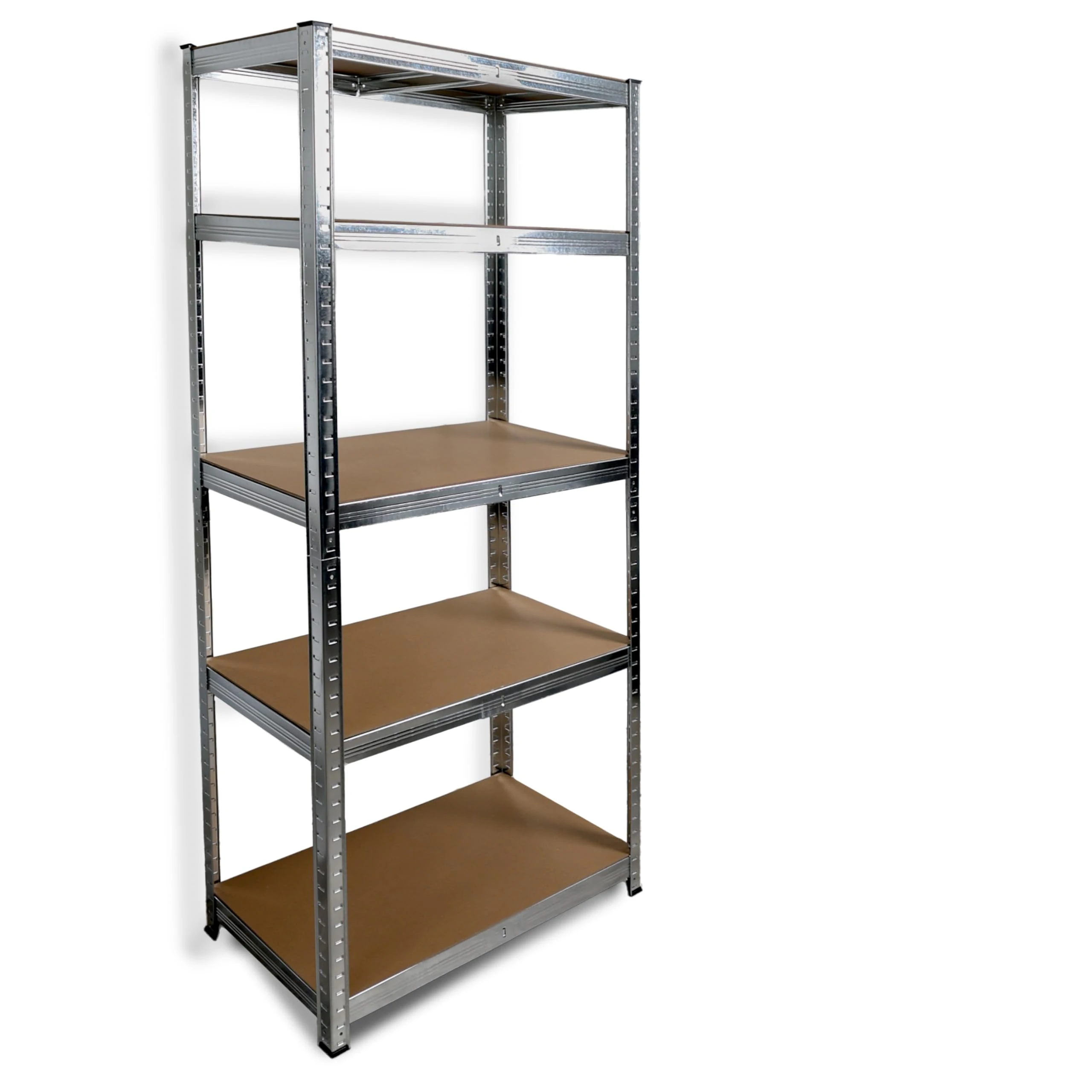 DIVCHI 5 Tier Storage Rack Heavy Duty Shelving Aluminium Garage Shelves Heavy Duty Shed Storage Racking Shelf For Warehouse Workshop & Office (Silver, Pack of 1)