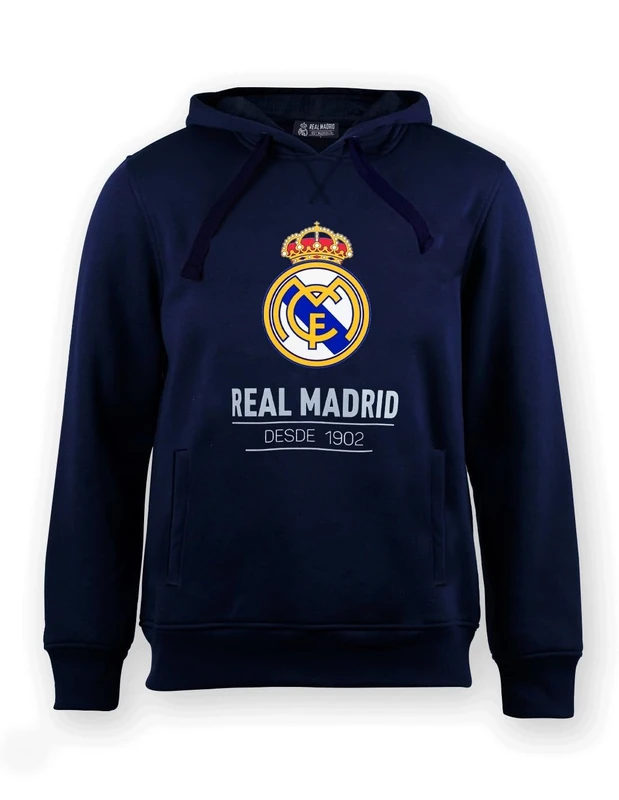 Real Madrid Hooded Sweatshirt Hoodie No. 26 Unisex Adult (Pack of 1), blue, M - Image 1