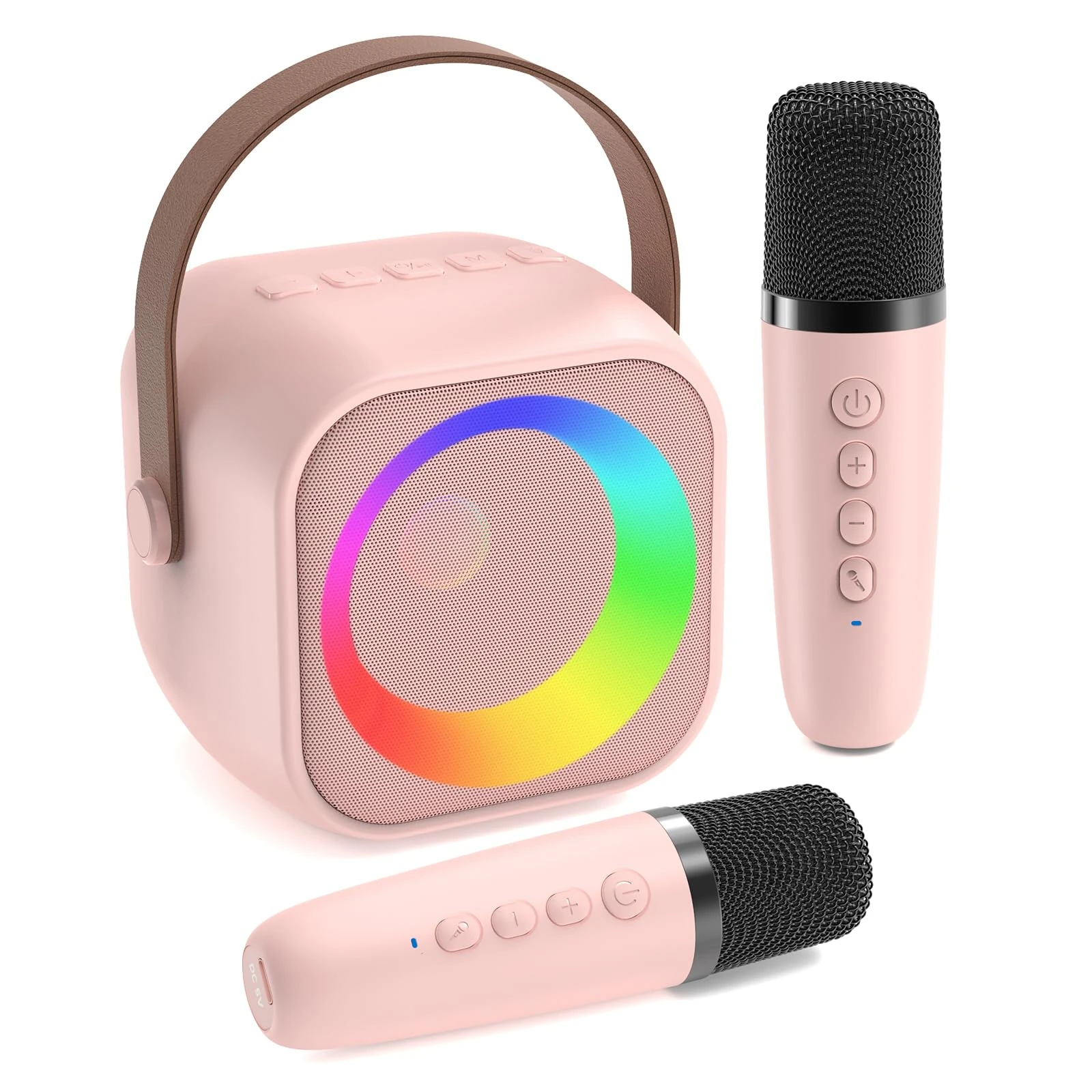 Jeefu Karaoke Machine 2 Microphones, Birthday Gifts for Girls Toys Age 3-15 Year Old Girls Gifts Kids Microphone Toys for 3-12 Year Old Girls Birthday Presents for Kids