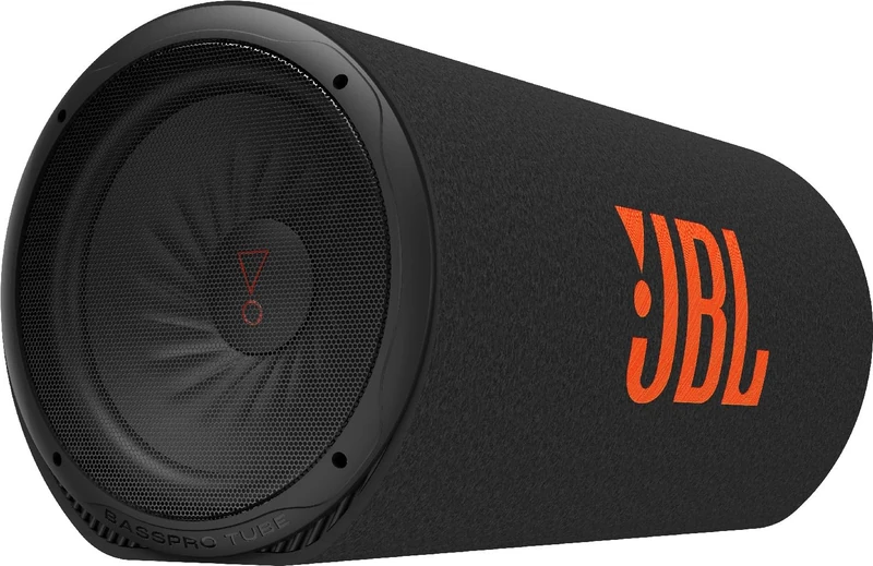 JBL BassPro 12 Tube 300mm 12 Inch Active Subwoofer with Built-In 150W RMS Class D Amplifier and 450W Peak Power, 30Hz–200Hz Frequency Response, Bass Boost, Remote Control, Durable Tube Enclosure