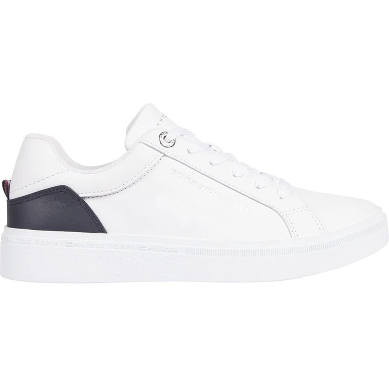 Tommy Hilfiger Women’s Elevated Essential Leather Court Trainers, White (White), 7.5