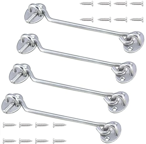 gate Hook Lock Stainless Steel Heavy Duty Gate Latch (12inch 4pcs)