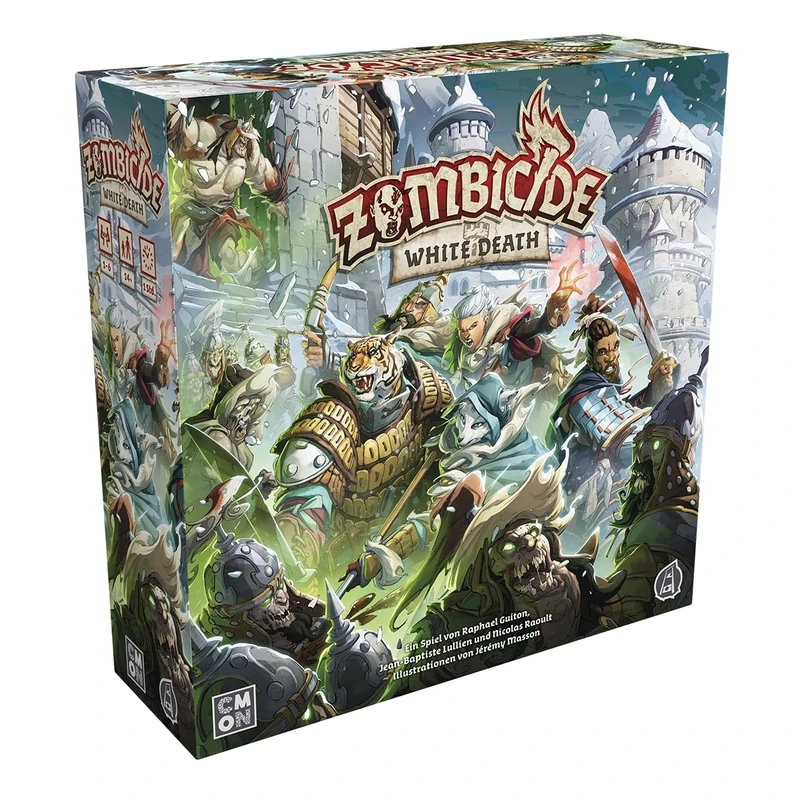 CMON, Zombicide: White Death, Basic Game, Connoisseur Game, Dungeon Crawler, 1-6 Players, From 14+ Years, 60 Minutes, German, Multilingual