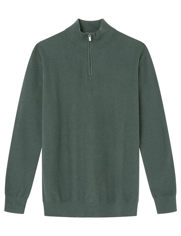 SPRINGFIELD Men's 1408819 Zip-up Jumper, Forest Green, M