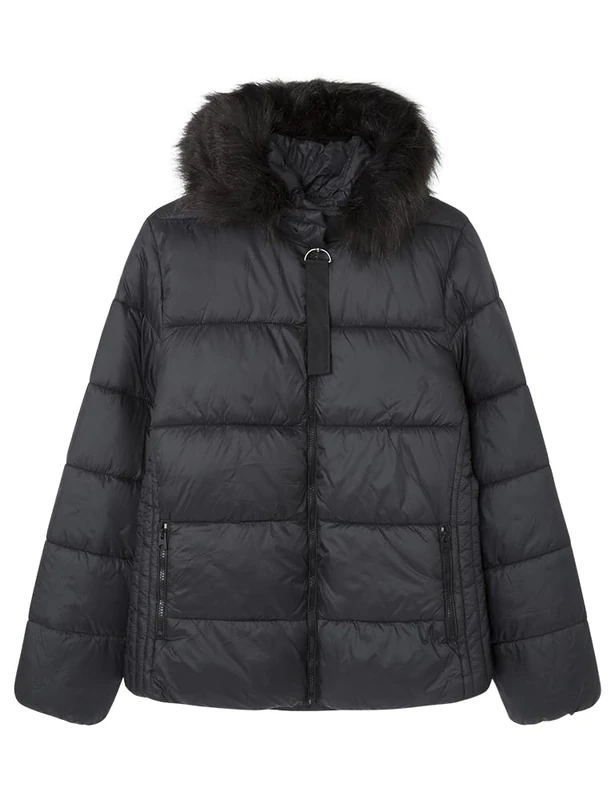 SPRINGFIELD Women's 8278854 Short Water-Repellent Sorona Aura Padded Jacket, Black Standard, XS