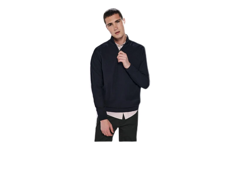 SPRINGFIELD Men's 1408819 Zip-up Jumper, Black Standard, M