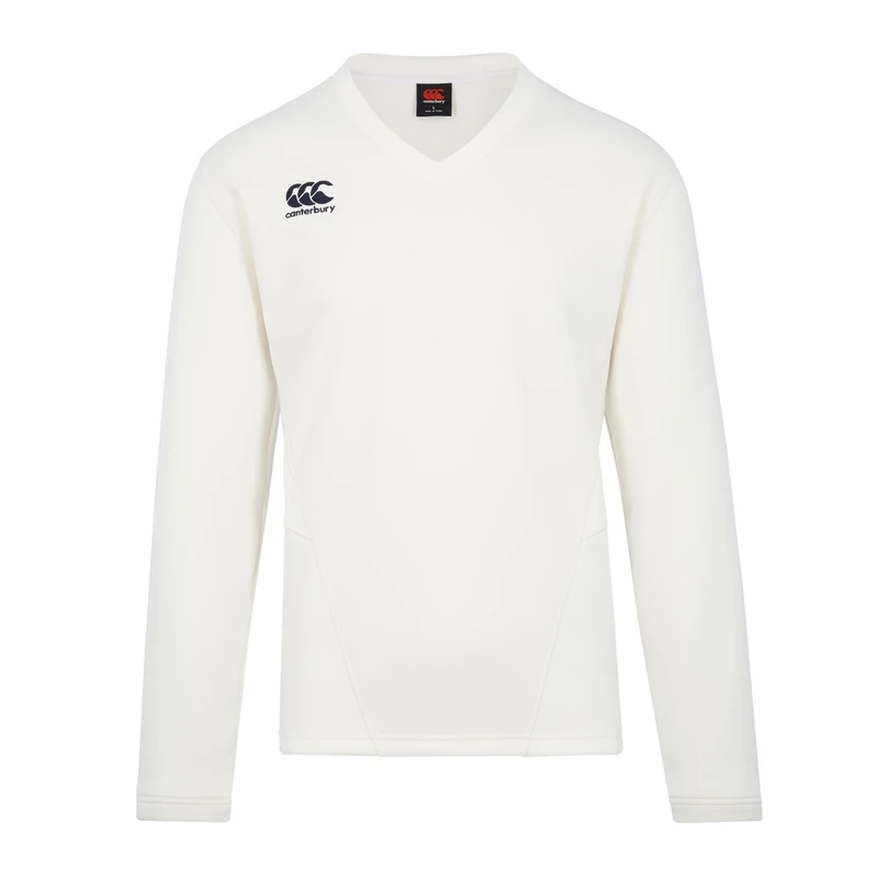 Canterbury Men's Classic Long Sleeve Cricket Overshirt | Cricket Whites Sweatshirt, Cricket Cream, 5XL