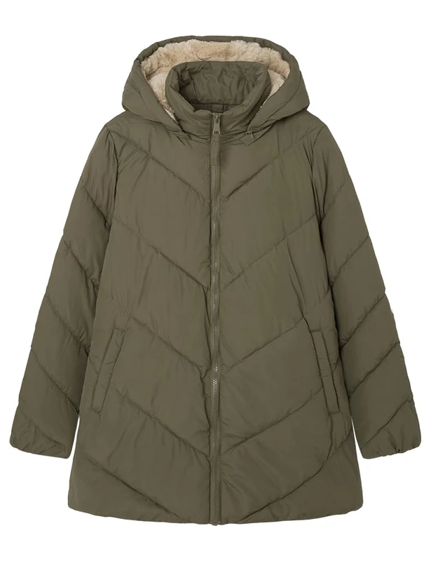 SPRINGFIELD Women's 8278853 Sorona Aura Water-Repellent Padded Coat, Grey Khaki, M